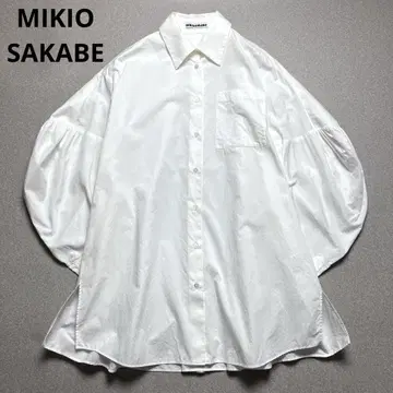 MIKIO SAKABE 등 꽃무늬 셔츠 오버 사이즈 미키오 사카베 화이트