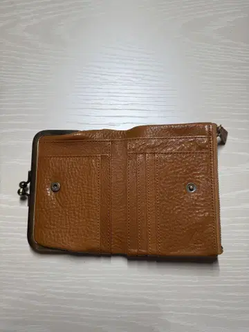 톤 오일 누메 가죽 가마구치 포켓 2단 폴더형 지갑