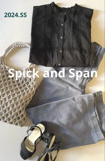 Spick and Span 60론 프렌치 레이스 블라우스