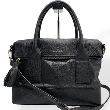 컨디션 최상 kate spade 핸드백 2way 블랙 태슬 주름 가죽