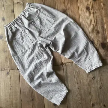 코튼 린넨으로 만든 옛날식 몸빼 그레 - 넉넉하고 릴랙스한 팬츠
