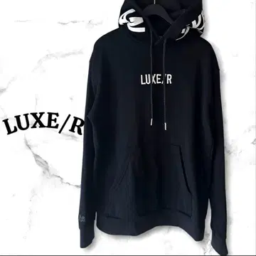 LUKE/R 후드 부착 후드티 블랙 자수 로고