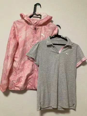푸마 PUMA 여성용 윈드브레이커 자켓 & 피케 셔츠 세트