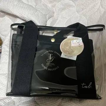 시마무라 yumi 인 파우치 클리어 토트백 농후 블랙