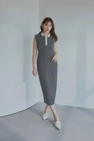herlipto 프렌치 슬리브 폴로 롱 드레스