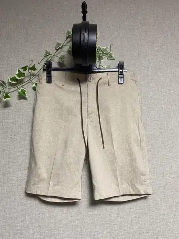 ABA HOUSE 린넨 블렌드 베이지 숏 팬츠