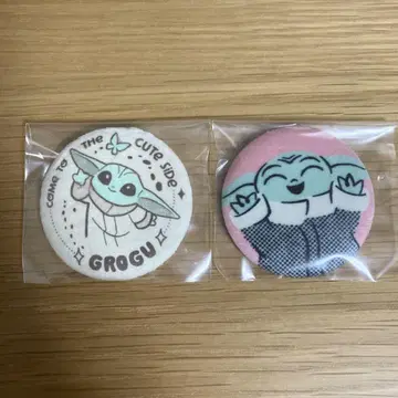 글루구 푹신푹신 캔뱃지 2개 세트 스타 워즈 만다로리안