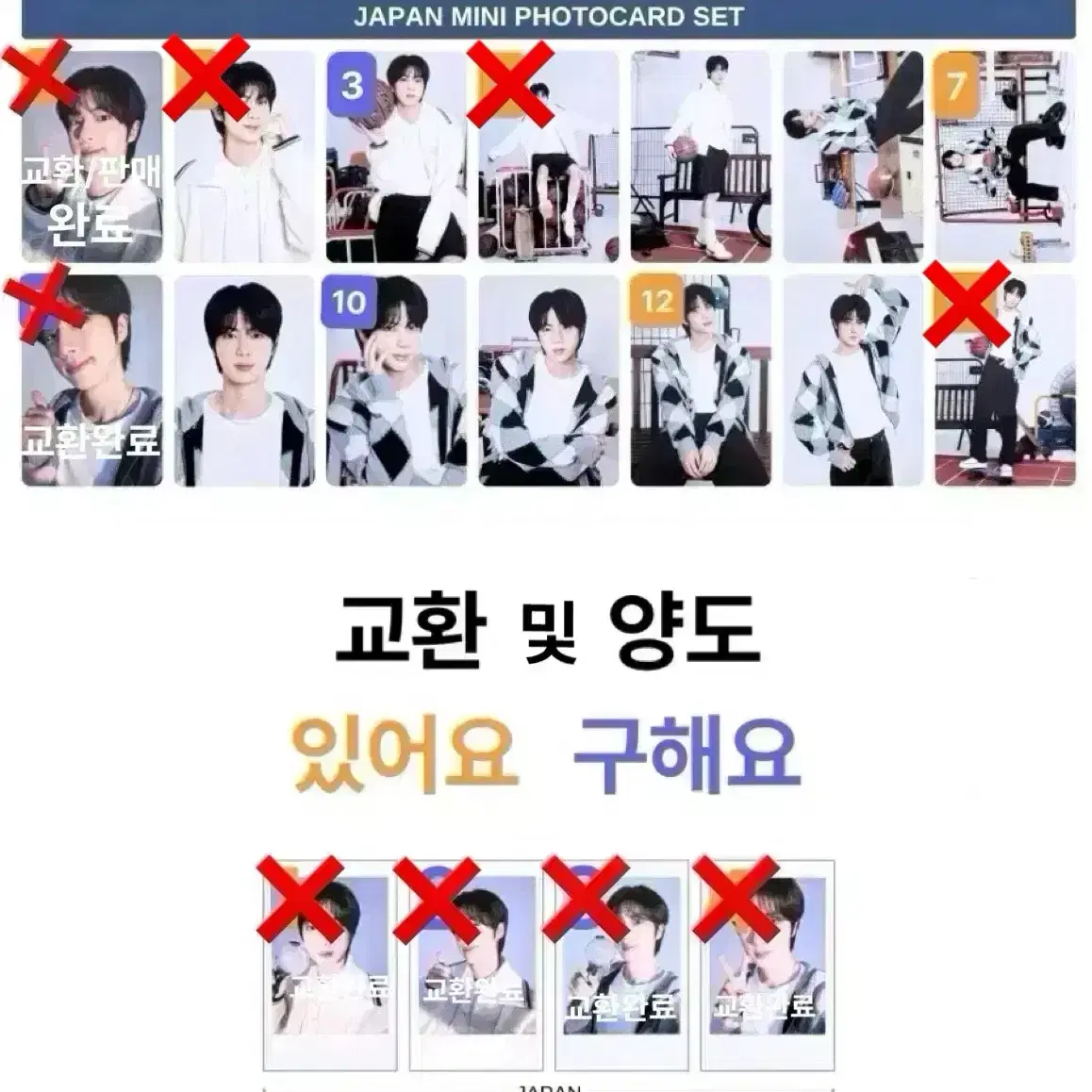 BTS Bts jin Run Seokjin Japan Tour Mini Photocard & Instant Photo