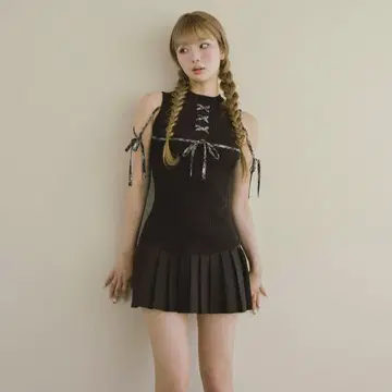 Darich 다리치 도킹 레이스업 미니 원피스