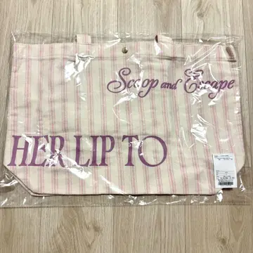 HER LIP TO 스트라이프 토트백
