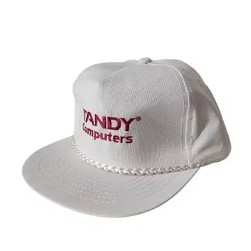 90s Tandy Computers 자수 로프 캡 화이트 미국제