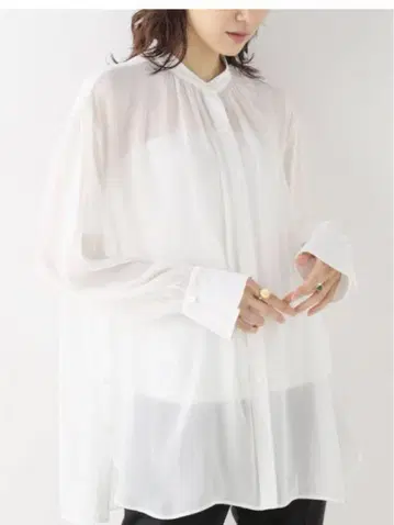 노블 샴브레이 시어 셔츠 블라우스 이에나 스픽