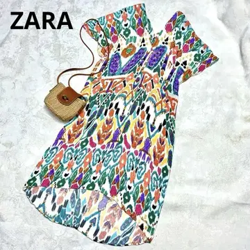 ZARA 자라 올 패턴 래글런 슬리브 롱 원피스 L 사이즈