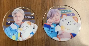 헤타뮤 TW 마네키 콜라보 아크릴 코스터 스웨덴&핀란드 세트