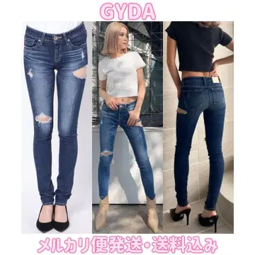 GYDA 제이다 SIDE RIPPED 스키니 데님 팬츠 사이드 립