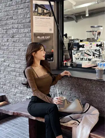 QUNG 얇은 명주 그물 볼레로 도킹 T 브라운, 베이지