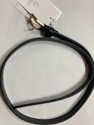 블랙 가죽 벨트 골드 버클