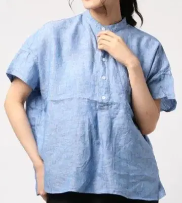 빔즈 보이 린넨 풀오버 셔츠 버튼 다운 반팔
