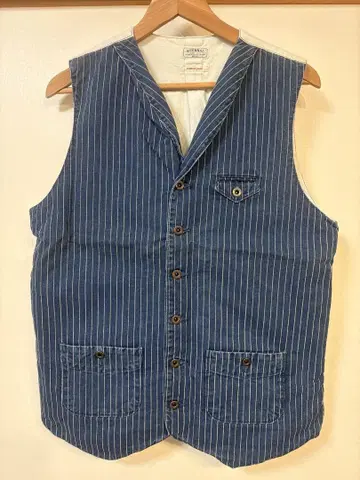 ETERNAL JEANS 인디고 스트라이프 베스트 L 사이즈 일본제