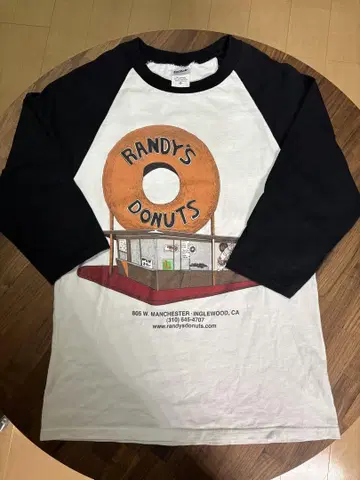 Randy's Donuts 7부 소매 티셔츠 S 사이즈 랜디스 도넛