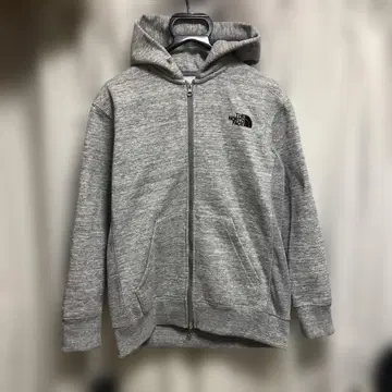 THE NORTH FACE 스퀘어 로고 풀 집업 후드티 그레이