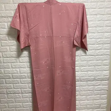 쇼와 레트로 핑크 코몬 기모노 꽃무늬 자수 앤티크