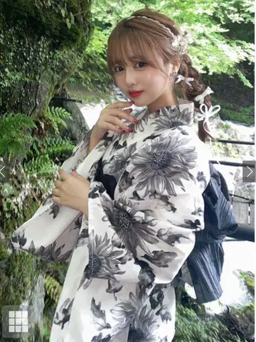모노톤 해바라기 유카타 세트 gi1507