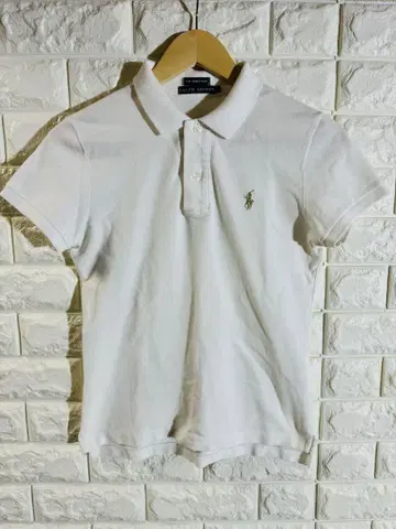 랄프 로렌 폴로 셔츠 여성용 M 화이트 사슴 무늬 반팔