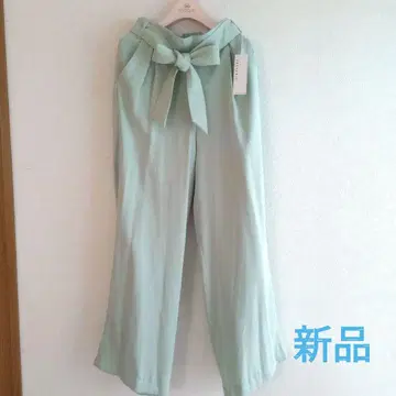 새상품 프리 페리 낚시릴 리본 포함 와이드 팬츠