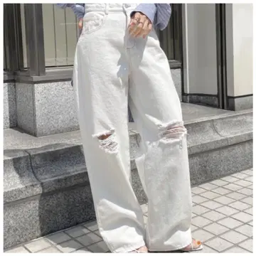 chillfar 와이드 데님 화이트