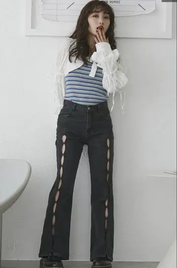 택 포함 새상품 블랙 데님 M