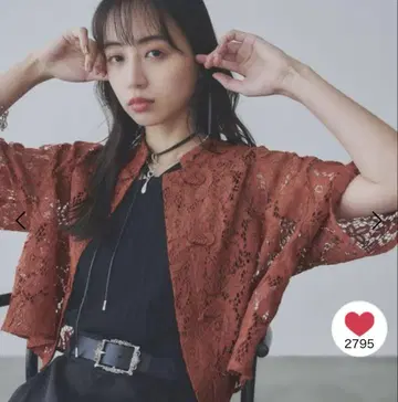HARE 차이나 레이스 셔츠 오렌지