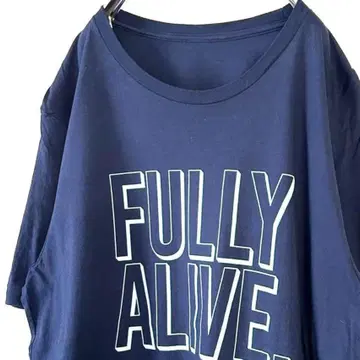 FULLY ALIVE 10:10 팀 티셔츠 네이비 컬러 구제 의류