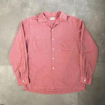 50s 60s mcgregor 맥그리거 빨간색 핑크 코튼 직조 무늬 셔츠