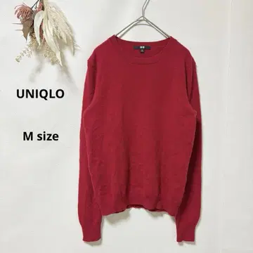 유니클로 UNIQLO 캐시미어 크루넥 스웨터 긴팔 M 레드