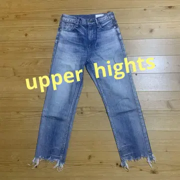 upper nights 라이트 블루 데님 프린지 밑단