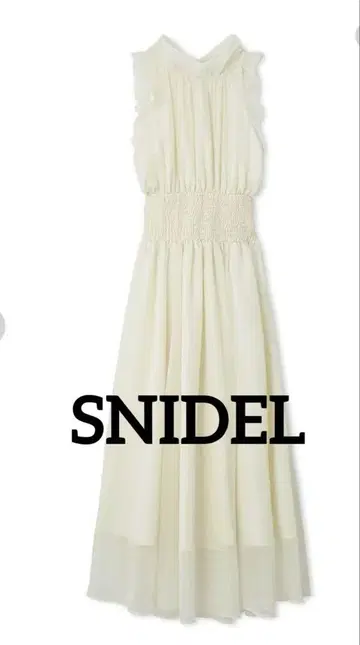 SNIDEL 백 리본 쉬폰 원피스 아이보리 0