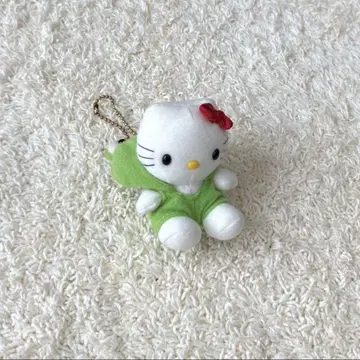 산리오 헬로키티 개구리 변신 마스코트 봉제 인형 키링