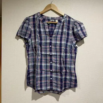 L.L.Bean 밴드 카라 산뜻한 체크 블라우스 엘엘빈