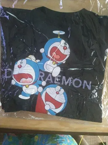 도라에몽 50주년 티셔츠 블랙 L