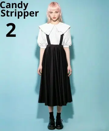 새상품급 캔디 스트리퍼 세일러 카라 블라우스 리본 퍼프 슬리브 2