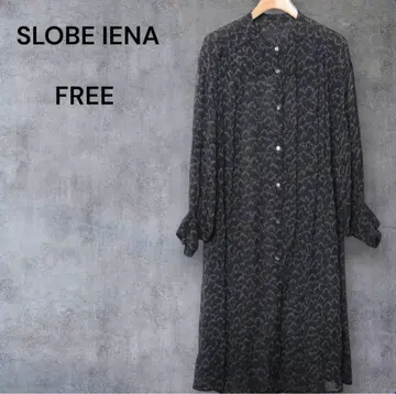 SLOBE IENA 레오파드 튜닉 블라우스 조젯 튜닉 길이