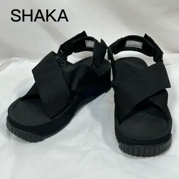 SHAKA 통굽 샌들 블랙 크로스 스트랩 [24] 스포츠 샌들