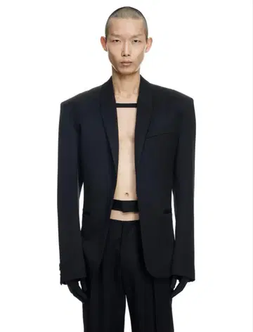 MUGLER HM 블랙 블레이저