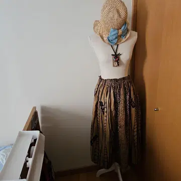 [단품] 유카타 리메이크 리메이크 개더 스커트 모란꽃, 스모 패턴
