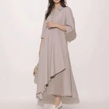 rirandture 사이드 플리츠 셔츠 원피스