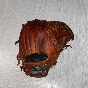 Mizuno 오렌지 가죽 그로브 오른손용