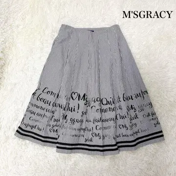 M'SGRACY 엠즈 그레이시 스트라이프 플레어 스커트
