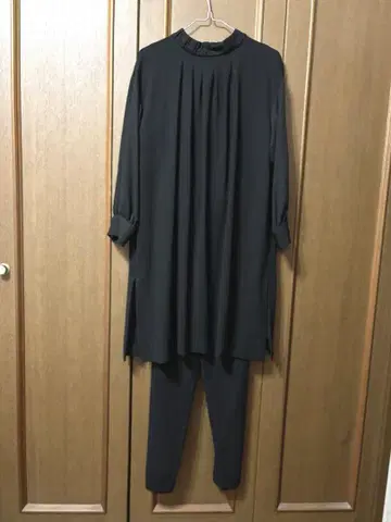 여성용 블랙 포멀 팬츠 셋업