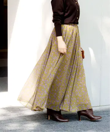 IENA 이에나 양류 플라워 스커트